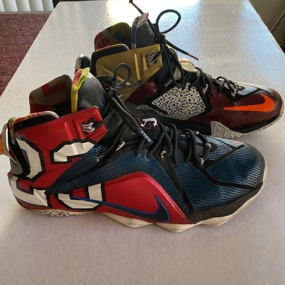 NIKE “What The” Lebron 12 SE Multi Color Sneakers 2015 Size 11 US main image 13